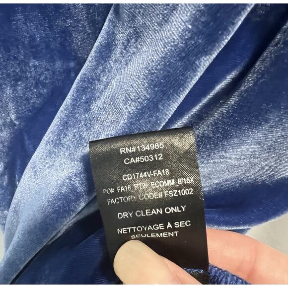 For Love & Lemons | NWT Nadine Velvet Side Slit Maxi Strappy Blue Dress - XS - Picture 8 of 11